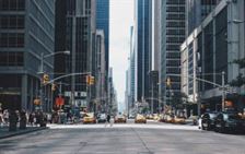 Nueva York calle y taxis