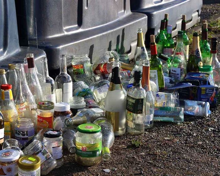 Botellas de vidrio para reciclar