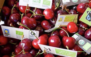Cerezas con diferentes certificaciones